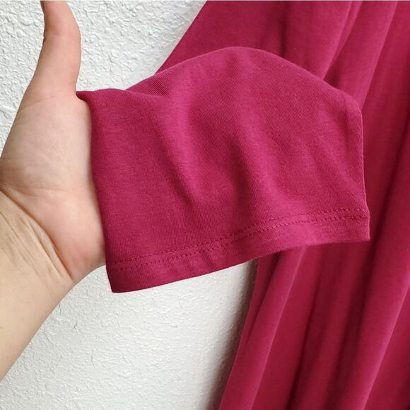 CHICOS Magenta Boatneck 3/4 Sleeve Slub Knit Top - Picture 5 of 6